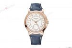 TW Factory Patek Philippe Complications 31-260 PS Movement Ivory Face Blue Band Watch 42mm 